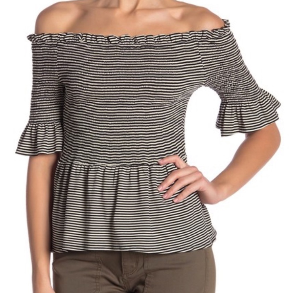 Vince camuto striped off the shoulder top NWT xl - Picture 1 of 1
